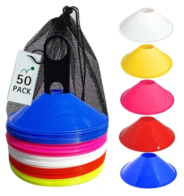Produktbild von Set mit 50 Markierungskegeln für den Sport – Sporttraining – Fußballkegel