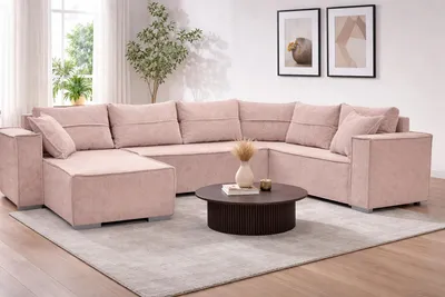 Produktbild von STYLO Couchgarnitur U-Form – Ecksofa in Cord Poso 52 mit Schlaffunktion & Bettkasten – Breite 315 cm