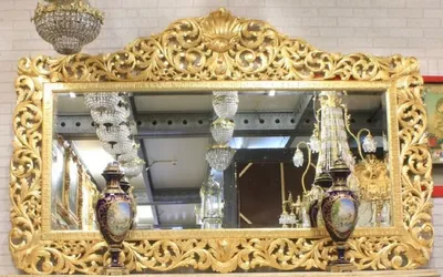 Produktbild von Casa Padrino Barock Spiegel Gold 210 x H. 150 cm - Riesiger handgefertigter Antik Stil Wandspiegel - Prunkvolle Barock Möbel