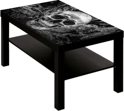 Produktbild von Couchtisch Tisch Totenkopf Totenschädel Baum Wurzeln Erde : schwarz weiß Tisch schwarz