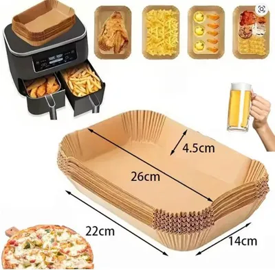 Zdjęcie produktu dla Uniwersalny papier do pieczenia do frytkownicy beztłuszczowej, 200 szt., papier do airfryera Ninja Dual Zone