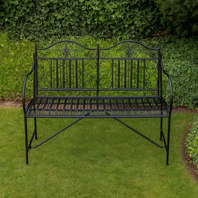 Produktbild von Gartenbank Schwarz Metallbank Celia