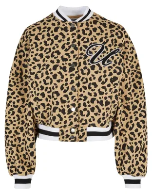 Produktbild von Urban Classics - Varsity-Jacke (US-College-Stil) Rundum bedruckt für Damen TN1046 (L) (Union-Beige/Schwarz)