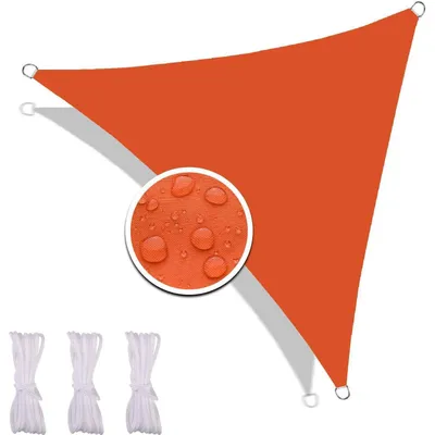 Obrázek produktu pro Sluneční clona, rozměry 4,5 x 4,5 x 4,5 m, materiál Oxford, barva oranžová, ochrana proti UV záření