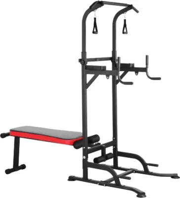 Immagine prodotto di Functionele Fitness Power Tower e Verstelbaar Trainingsbanksysteem – Attrezzo multifunzionale per il fitness – Allenamento della forza – Pieghevole per pull-up e dip – Carico massimo 200 kg