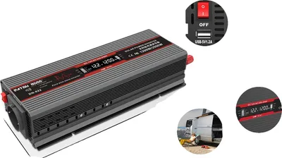 Obrázek produktu pro Automatický měnič, čistá sinusovka, LCD displej, DNB-12V1200W