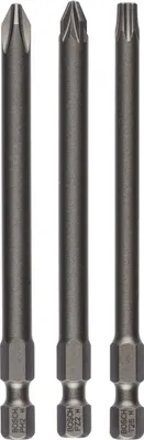 Produktbild von Schrauberbit-Set Extra-Hart, 3-teilig, PH2, PZ2, T25, 89 mm