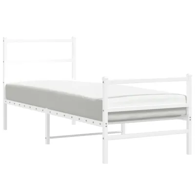 Obrázek produktu pro Rám postele s čelem a podnožkou kovový bílý 80x200 cm