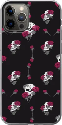 Produktbild von MuchoWow® Handyhülle Schutzhülle Hülle für Telefoonhoesje iPhone 12 Pro Mädchen - Totenkopf - Rosen - Muster - Mädchen - Kinder - Kinder - Mädchen Silikon Softcase Handy Hülle - Abdeckung