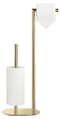 Produktbild von Freistehender Toilettenpapierhalter, goldfarben, Edelstahl, freistehender Toilettenrollenhalter