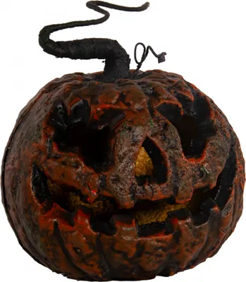 Produktbild von Verrotteter Halloween Kürbis mit Strunk und LED Beleuchtung 25 cm