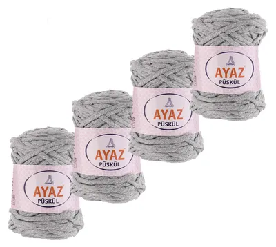 4x250g Strickgarn Püskül hellgrau