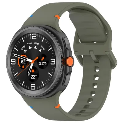 Produktbild von Stravo Silikon Sportarmband kompatibel mit Samsung Galaxy Watch 9 / 8 / 8 Classic(40/44/46 mm) – Weiches Ersatzband für Alltag & Fitness – Militärgrün
