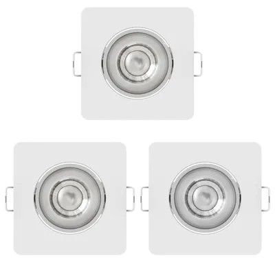 Productafbeelding van Modee LED Inbouwspot Vierkant - 4.8W 420 Lumen - 4000K Neutraal Wit - IP20 - Wit - 3 stuks