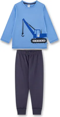 Produktbild von Sanetta Jungen Schlafanzug - lang, Kids, Nachtwäsche, Pyjama, Baumwolle Blau 140