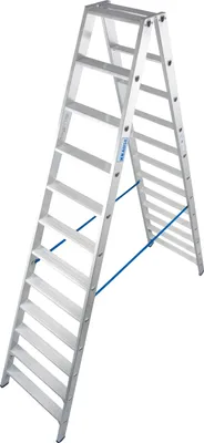 Produktbild von Krause Stufen-Doppelleiter Alu 2x12 Stufen 124784