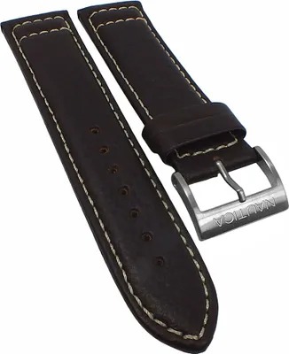 Produktbild von Nautica Uhrenarmband 22mm Leder gepolstert braun helle Naht NA18643GS