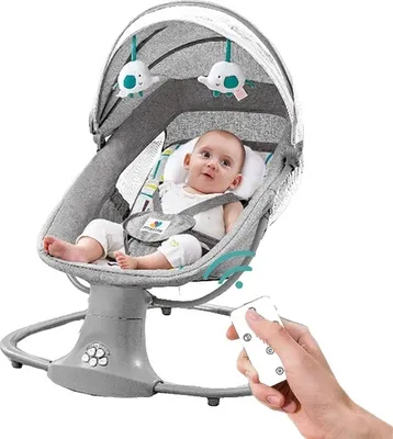 Obrázek produktu pro Elektrická dětská houpačka, multifunkční design, podporuje dobrý spánek, HR001