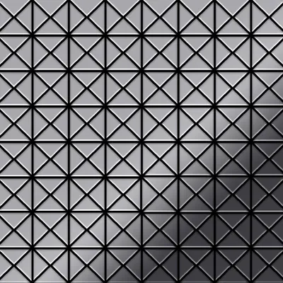Produktbild von Mosaik Fliese massiv Metall Edelstahl hochglänzend grau 1,6mm stark Deco-S-S-M