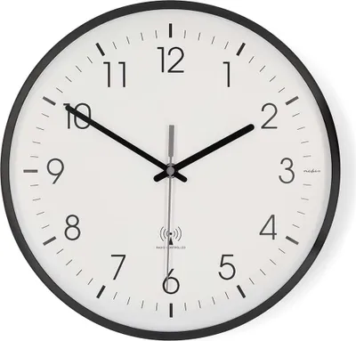 Immagine prodotto di Orologio da parete radiocontrollato, 300 mm, silenzioso, nero/bianco