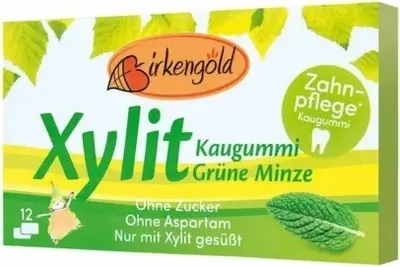Produktbild von KAUGUMMI MIT XYLIT UND MINZGESCHMACK (12 Stück) 17 g – BIRKENGOLD