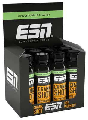 Productafbeelding van ESN Pre-Workout Shot Groene Appel (met cafeïne) (12 x 95 ml)
