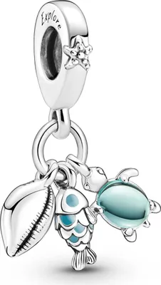 Produktbild von PANDORA Charm-Anhänger Meerestiere aus Sterlingsilber, Emaille
