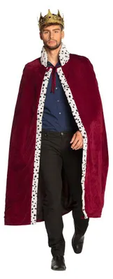 Produktbild von Königsmantel Bordeaux 140 cm – edler Umhang mit Fellkragen für Karneval & Kostüm