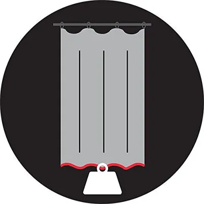 Produktbild von Famanu Duschvorhang antibakteriell und waschbar - 100% wasserdicht - 180 x 200 cm - weiß schwarz