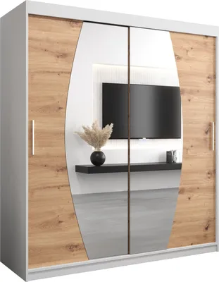 Produktbild von Kleiderschrank, Schiebetürenschrank Schlafzimmer, Schrank mit Spiegel ELYPSE 180 cm