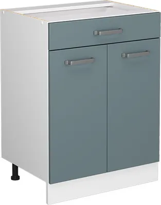 Produktbild von Küchenunterschrank Vicco R-Line Blau-Grau 60 cm mit Schublade, ohne Arbeitsplatte, Model 41193