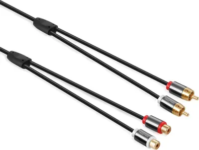 Produktbild von deleyCON MK233, 2 x RCA, Männlich, 2 x RCA, Weiblich, 12,5 m, Schwarz