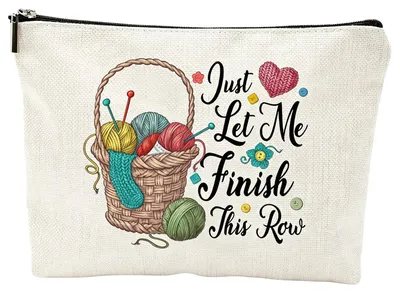 Imagen del producto de Estuche para agujas de ganchillo, de lona, 25x17x5,5 cm, con cremallera, para guardar accesorios de tejido
