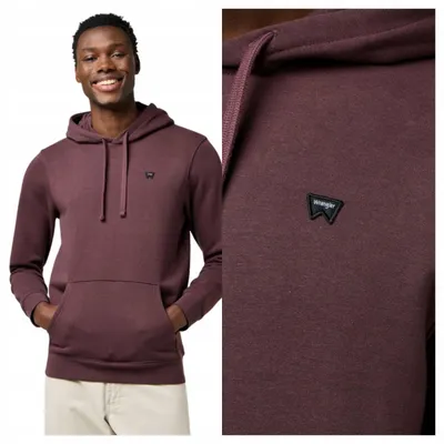 Obrázok produktu pre Wrangler | Mikina s nápisom "Sign Off" pre pánov, farba mahagón, model S