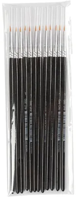 Produktbild von Gold Line Pinsel, Nr. 0, L 17 cm, B 1 mm, rund, 12 Stk/ 1 Pck [HOB-10701]