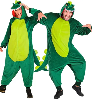 Produktbild von Dinosaurier Onesie Plüschkostüm als flauschiges Tierkostüm Größe: L/XL