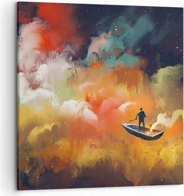 Produktbild von Bild auf Leinwand - Leinwandbild - Abstraktion Boot - 50x50cm - Wand Bild - Wanddeko - Wandbilder - Leinwanddruck - Bilder - Kunstdruck - Wanddekoration - Leinwand bilder - Wandkunst - AC50x50-3803
