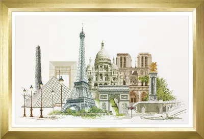 Produktbild von Thea Gouverneur Kreuzstich Stickpackung "Paris Aida", Zählmuster, 79x50cm
