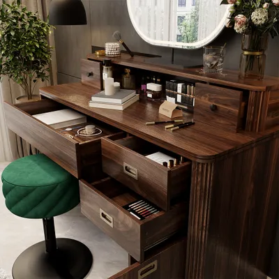 Zdjęcie produktu dla Toaletka Vicco Neria Rustykalny dąb 120 cm Bez lusterka, Model 54336