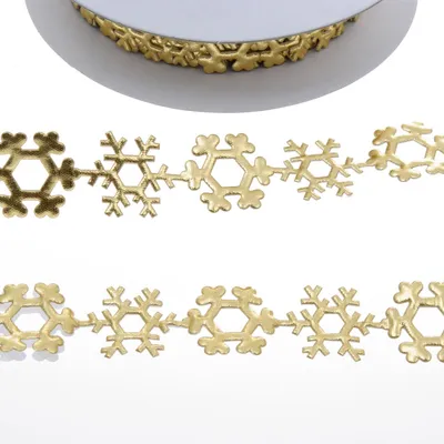 Produktbild von SekleBo® - Schneekristalle - gold - 25 mm  - 9,1 m Rolle - 94509-20