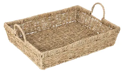 Obrázek produktu pro Podnos, držadla, mořská tráva 47,5 x 36 x 10,5 cm