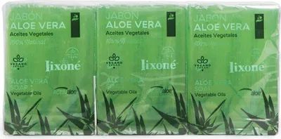 Produktbild von LIXONÉ Aloe Vera, Gesicht, Barseife, Grün, Rechteckig, COCONUT (COCOS NUCIFERA) OIL, AQUA, DIPROPYLENE GLYCOL, SODIUM HYDROXIDE, PALMITIC ACID, STEARIC..., 125 g