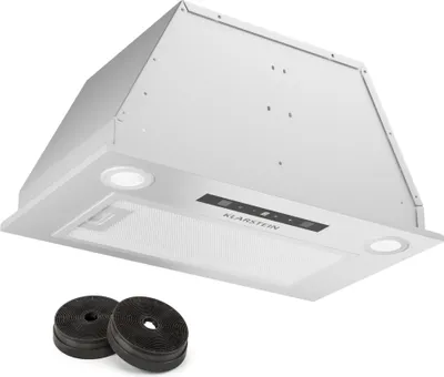 Image de Klarstein Hotte Aspirante Encastrable 52 cm, Hotte Aspirante Silencieuse, Hotte de Cuisine avec Lampes LED, Débit d'Air Puissant 439 m³/h, Minuterie, Commandes Tactiles, Hotte avec Évacuation