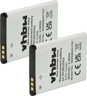 Produktbild von vhbw 2x Akku kompatibel mit Swisstone BBM 615, BBM 625 Handy Smartphone Senioren Telefon (800 mAh, 3,7 V, Li-Ion)