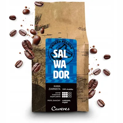 Zdjęcie produktu dla Kawa ziarnista Caveres SALWADOR 100% Arabica 250 g ŚWIEŻO PALONA rzemieślnicza palarnia kawy premium