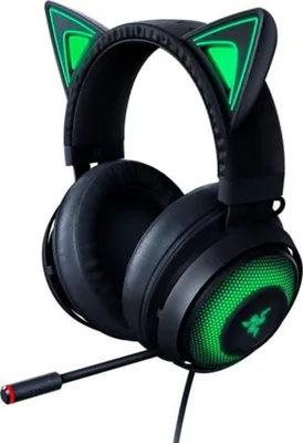 Zdjęcie produktu dla Razer Kraken Kitty Edition, Przewodowa, Gaming, 20 - 20000 Hz, 408 g, Zestaw słuchawkowy, Czarny, Zielony