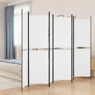 Produktbild von The Living Store 6-tlg. Paravent Weiß 300x200 cm Stoff