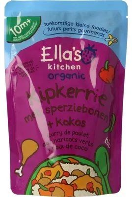Productafbeelding van Ella's Kitchen Kipkerrie Sperzieboon Kokos 10+ Maanden (190 gr)
