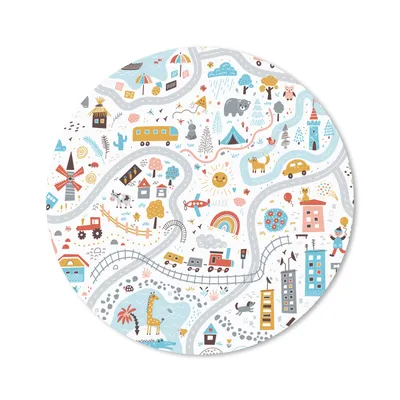 Produktbild von MuchoWow® Mauspad Mousepad Kinder - Auto - Stadt - Tiere 20x20 cm - Mousepads - Maus Mat - Pad - Mausunterlage - Schreibtischmatte
