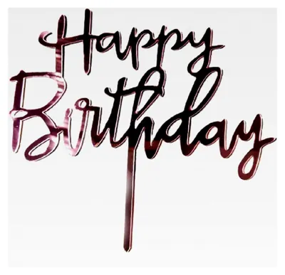 Produktbild von Acryl Glitter Kuchen Topper - Happy Birthday Roségold